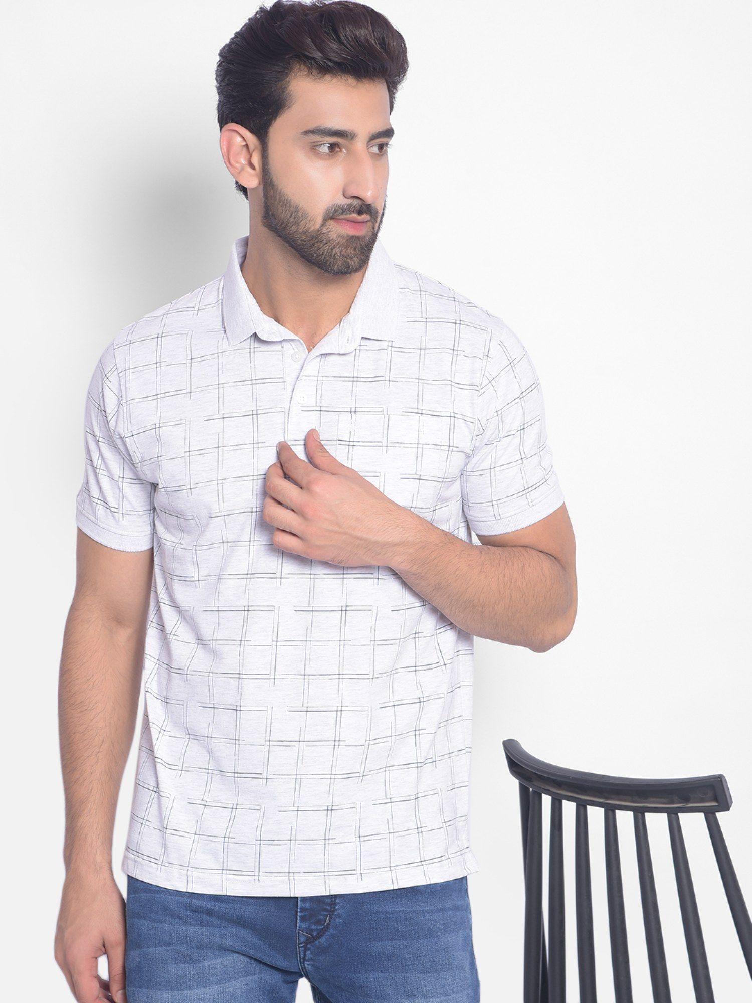 mens grey checked t-shirt