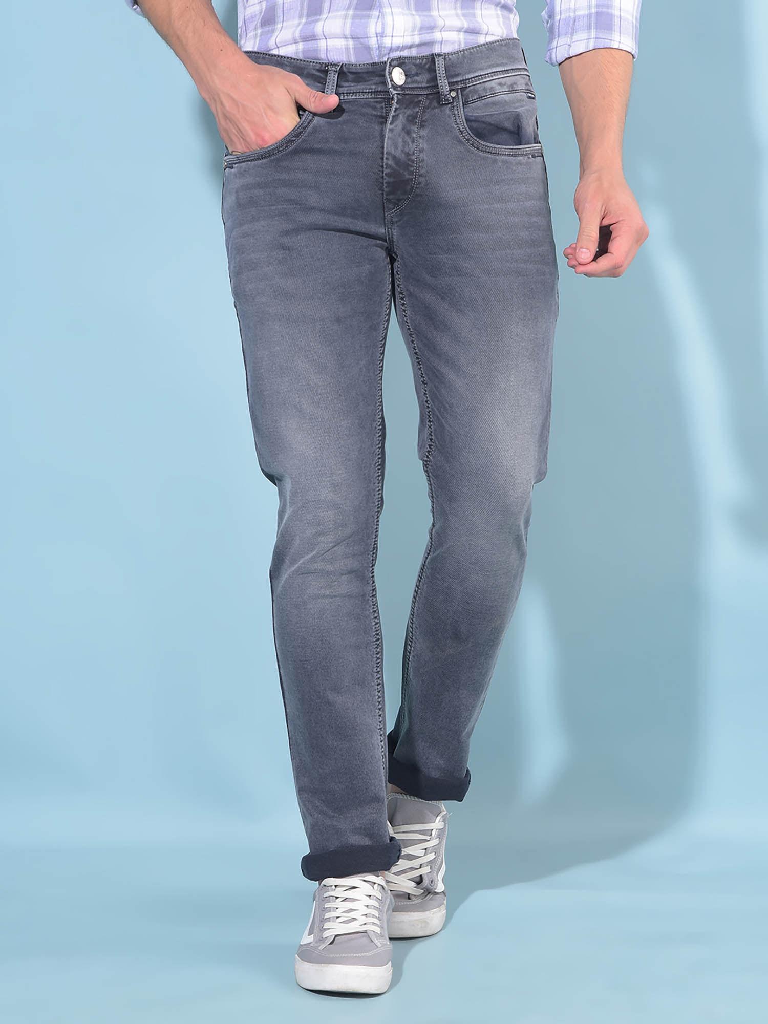 mens grey cotton jeans