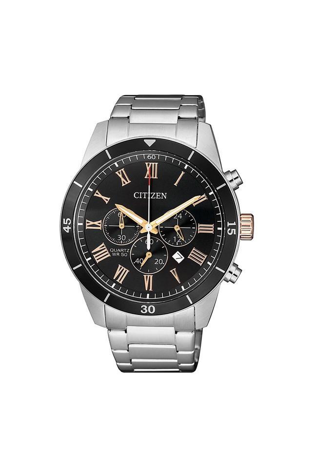 mens grey dial metallic chronograph watch - an8168-51h