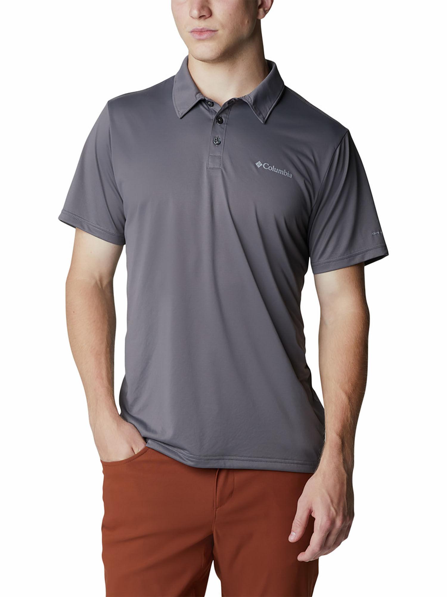 mens grey hike polo t-shirt