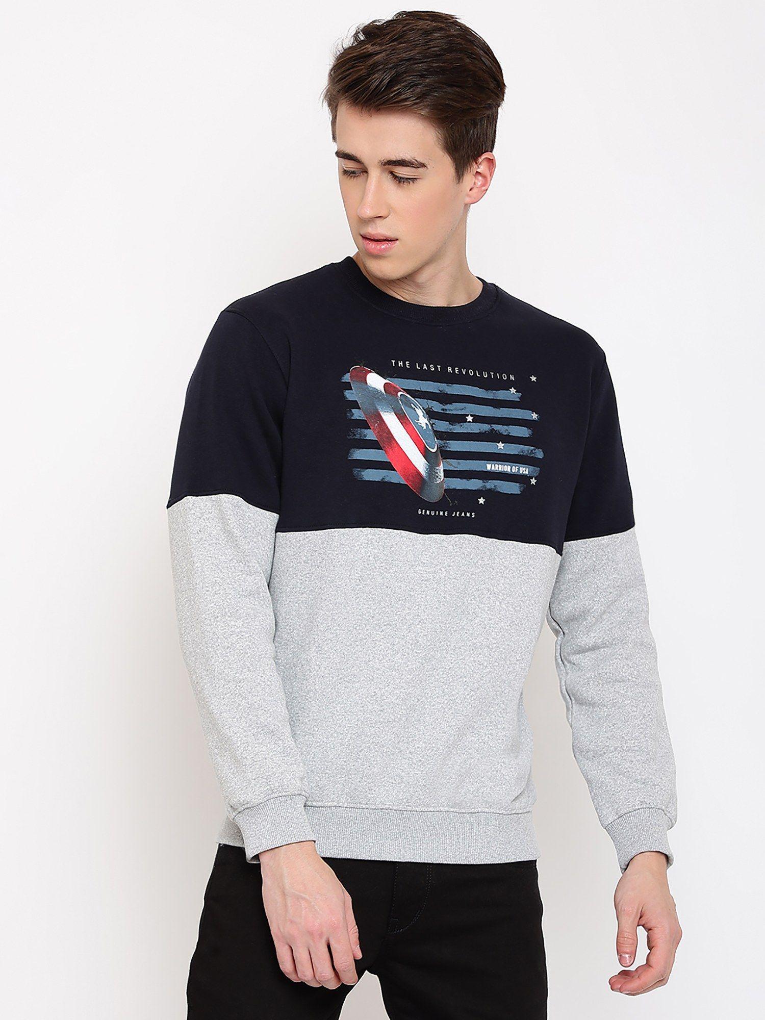 mens grey melange sweatshirt