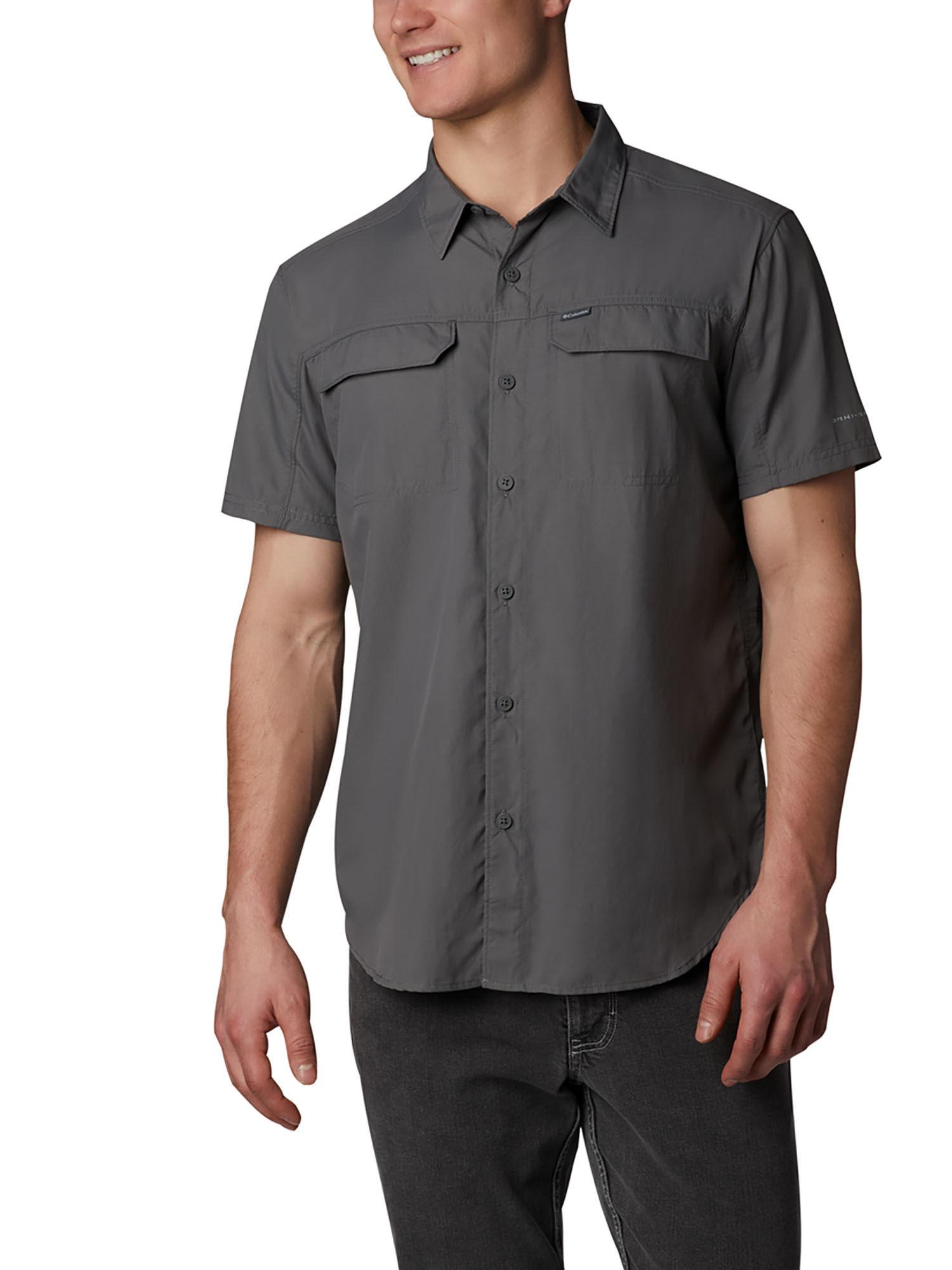 mens grey nylon short sleeve silver ridge 2.0 shirt