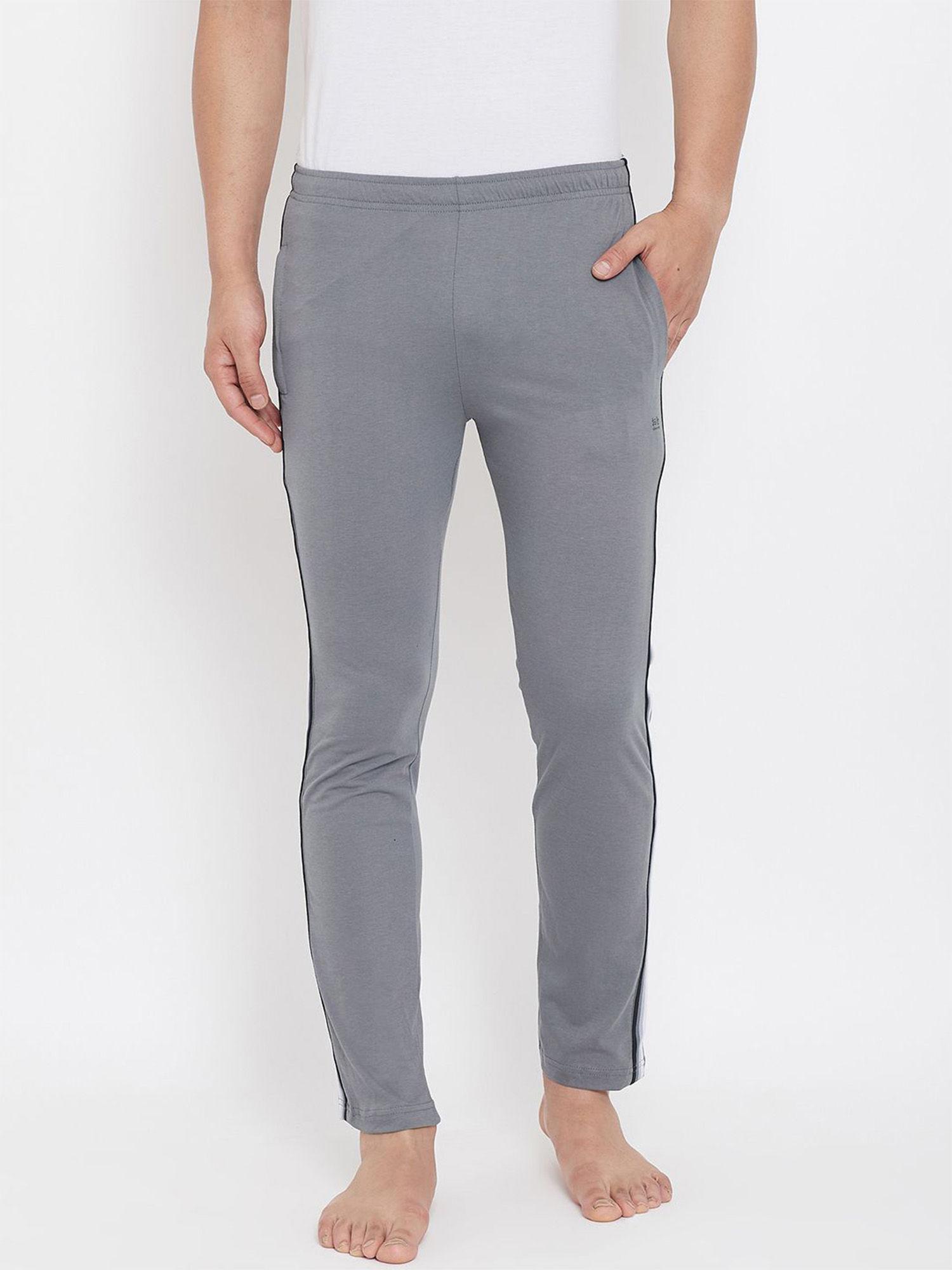 mens grey polyester cotton blend lounge pant grey