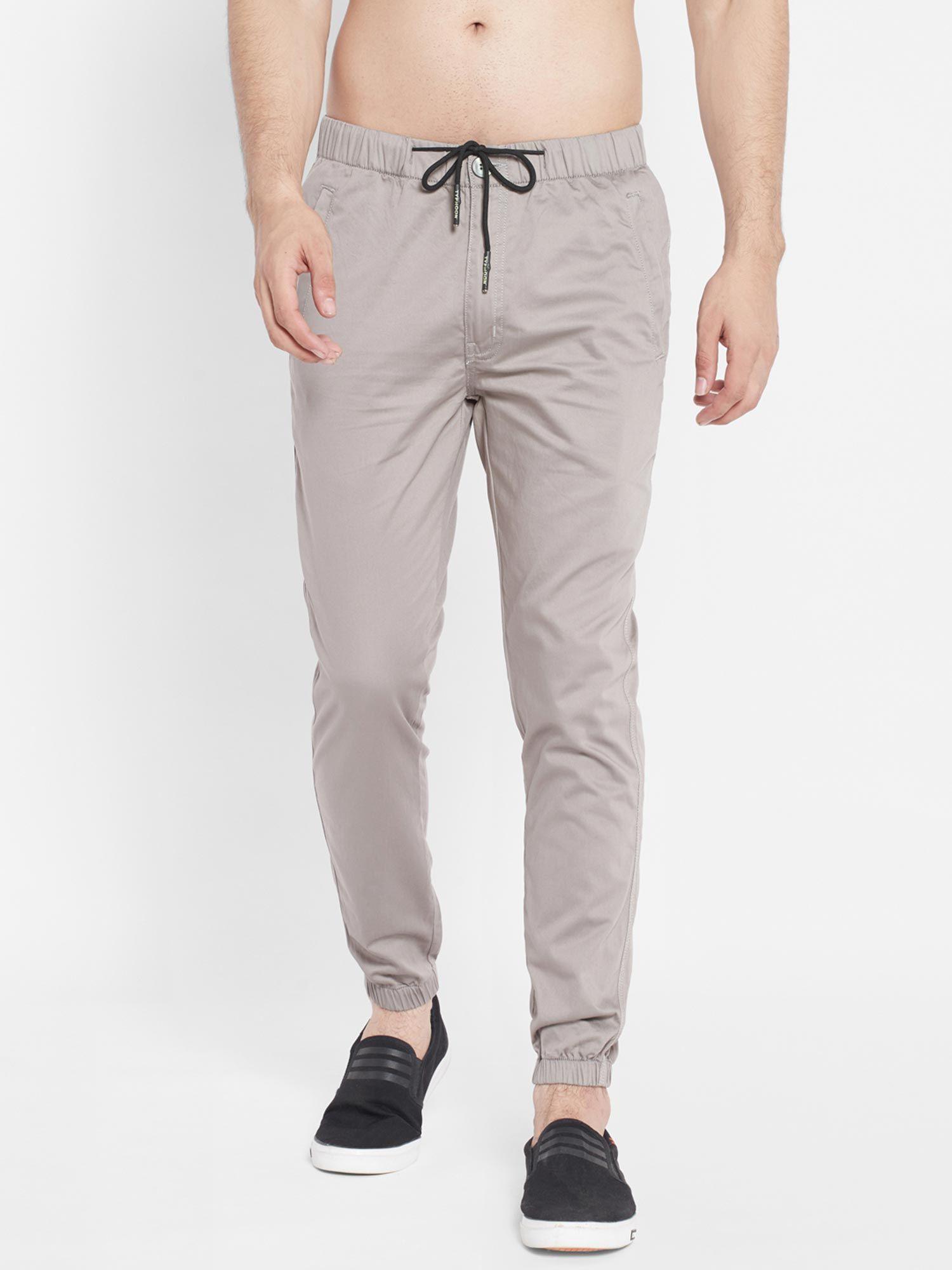 mens grey pure cotton solid joggers