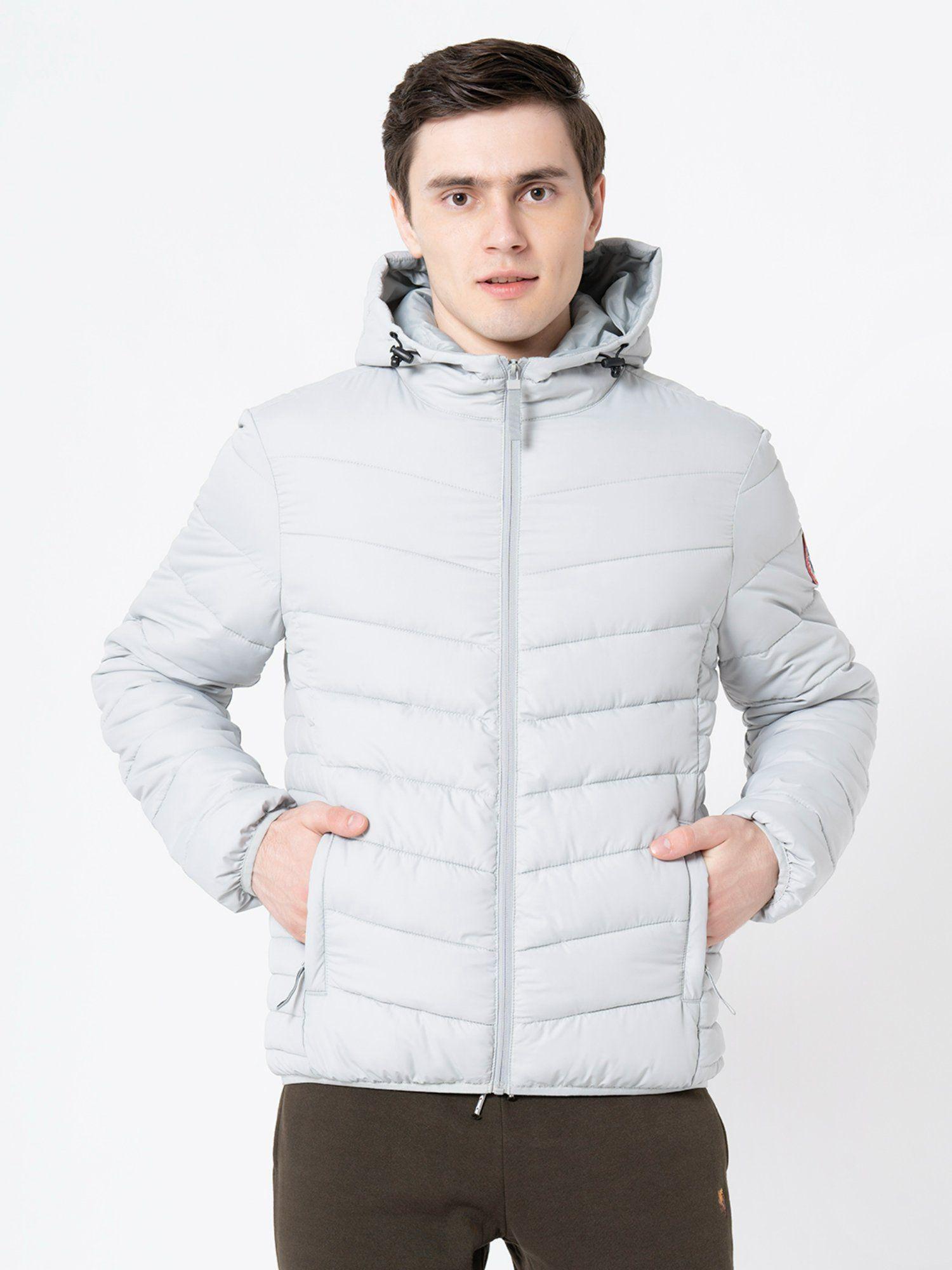 mens grey solid jacket