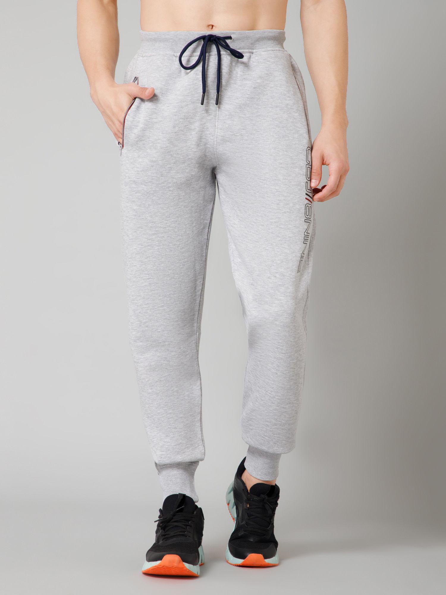 mens grey solid joggers