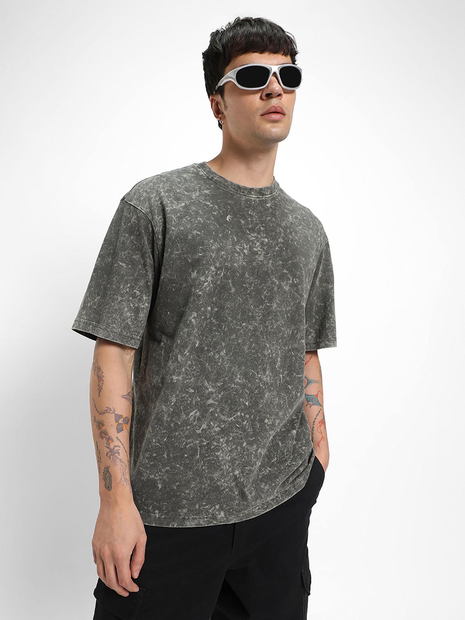 mens grey solid oversized t-shirt