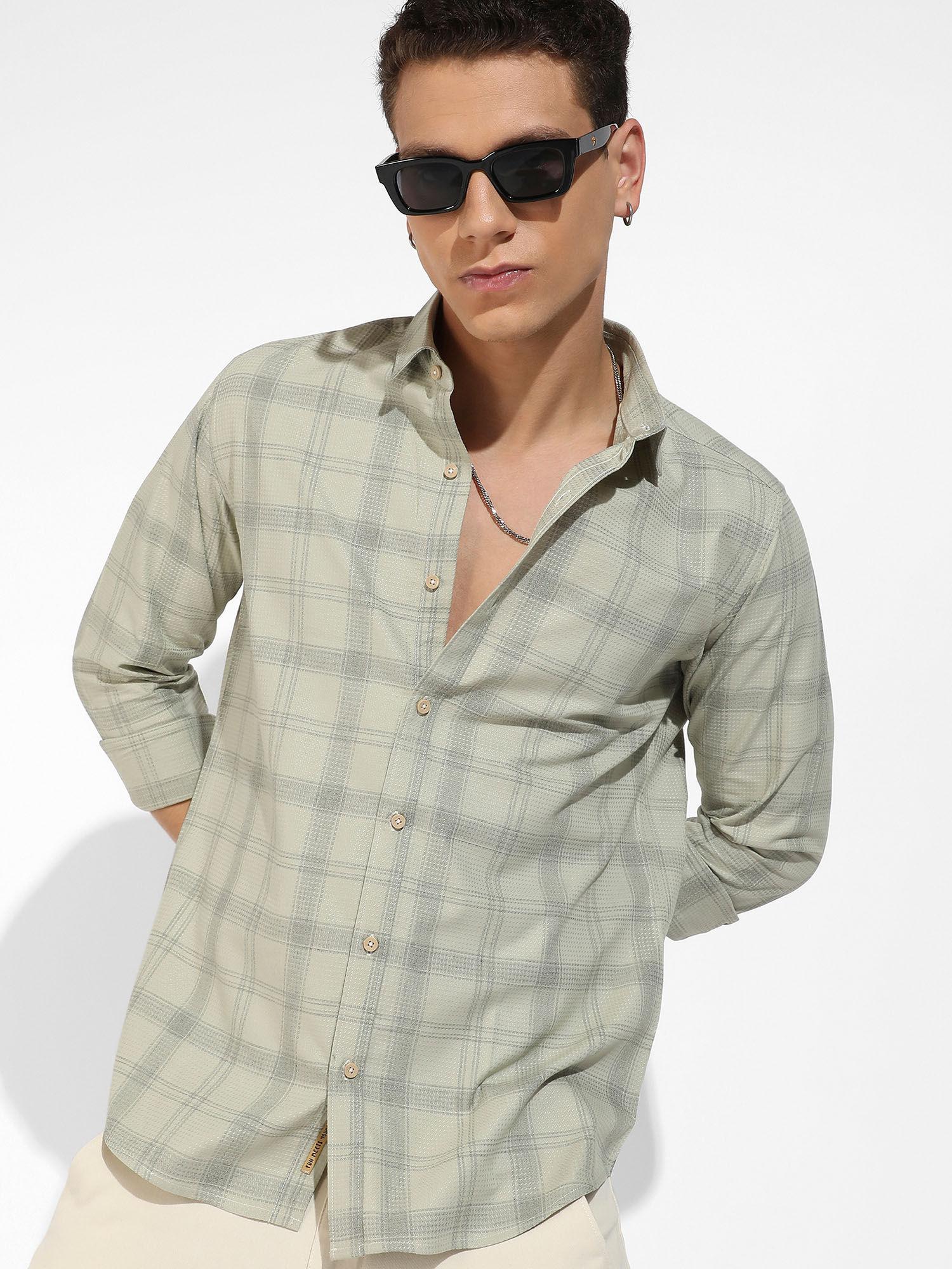 mens grey tartan plaid shirt