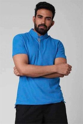 mens high iq inhance regular fit solid t-shirt - turquoise