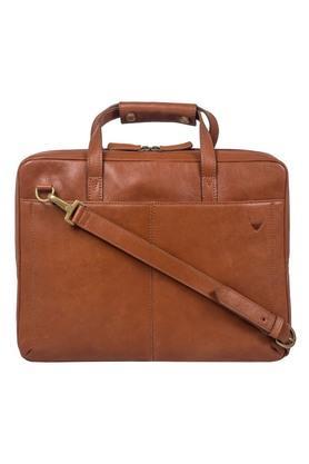 mens horizontal leather briefcase - tan