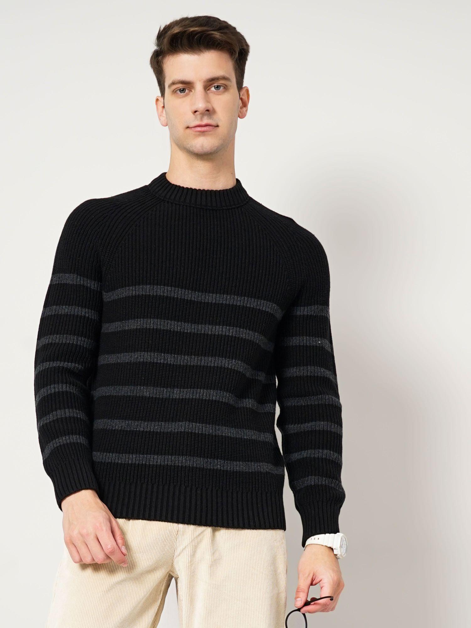 mens horizontal-stripes sweater