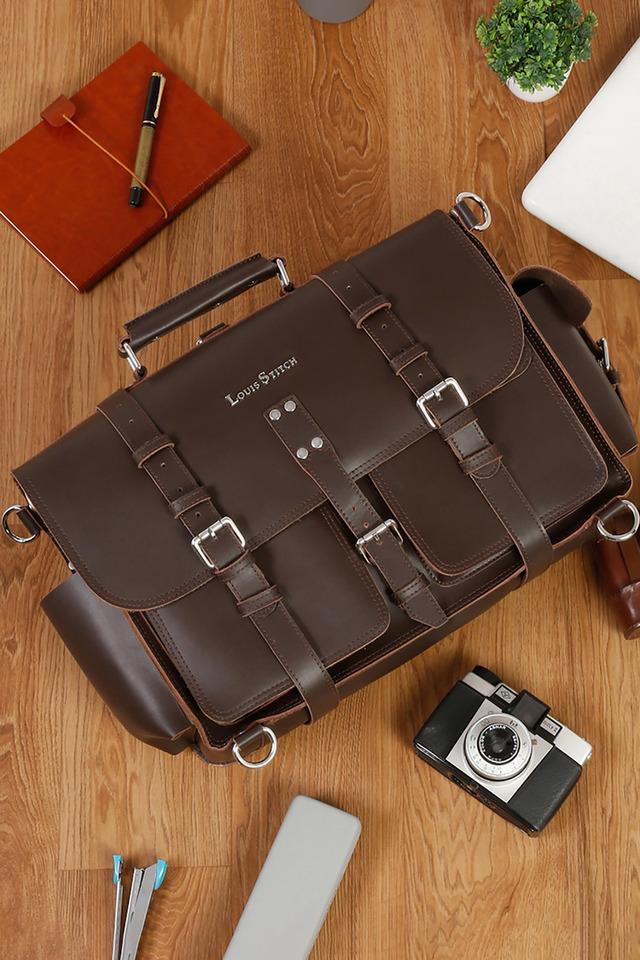 mens italian leather laptop bag multifunctional executive briefcase