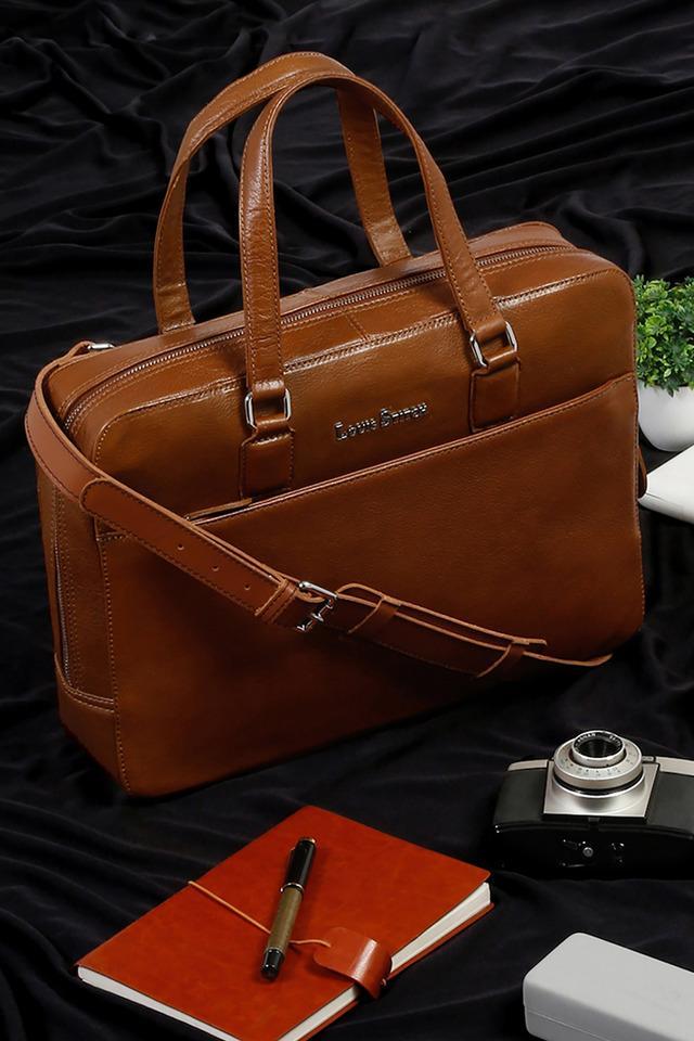 mens italian leather laptop bag multifunctional executive briefcase