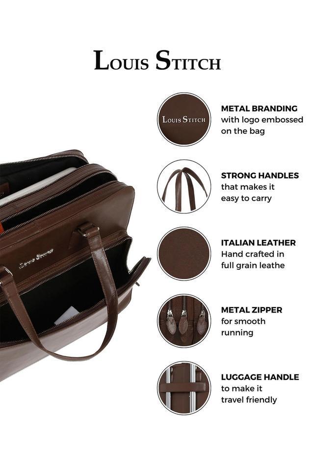 mens italian leather laptop bag multifunctional executive briefcase