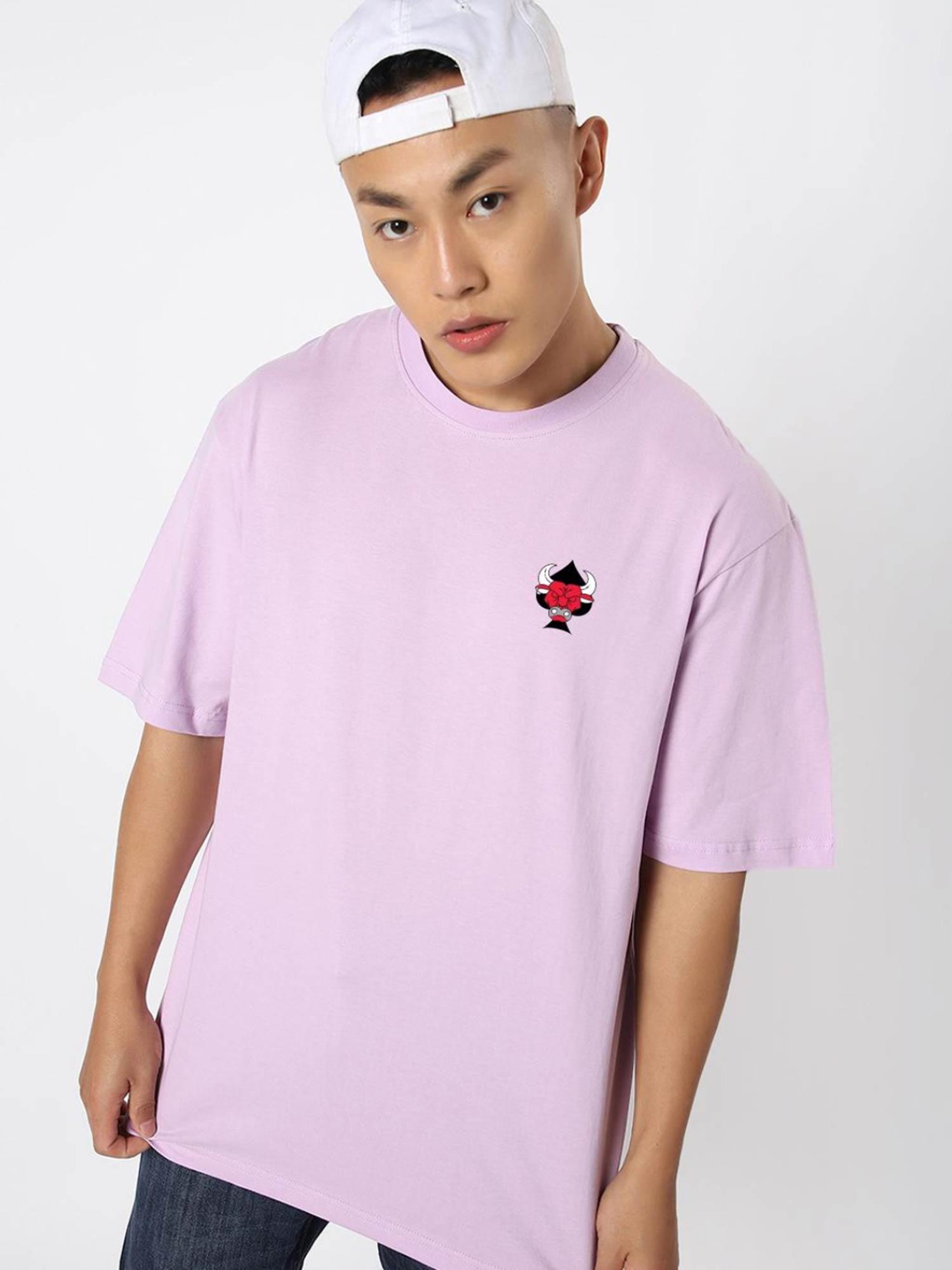 mens lavender graphic oversized t-shirt