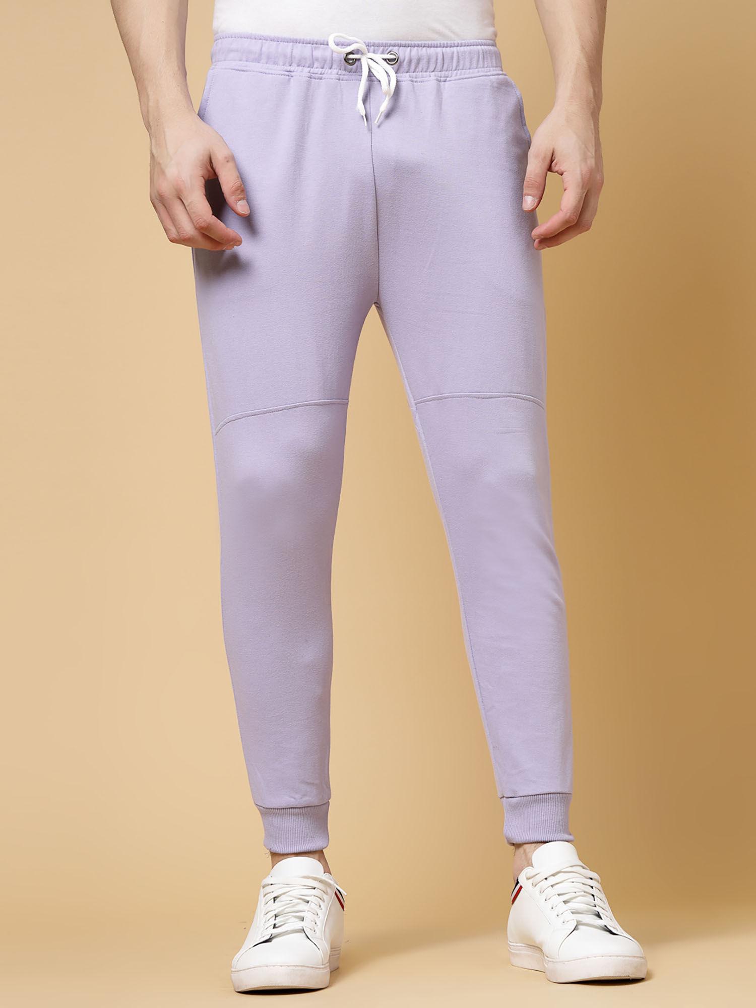 mens lavender solid terry joggers