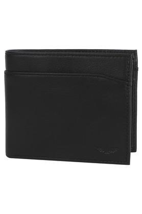 mens leather 1 fold wallet - black