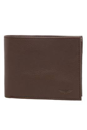 mens leather 1 fold wallet - brown
