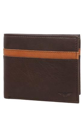 mens leather 1 fold wallet - multi