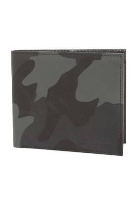 mens leather bi fold wallet - black