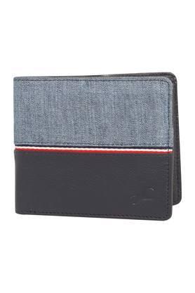 mens leather bi fold wallet - blue