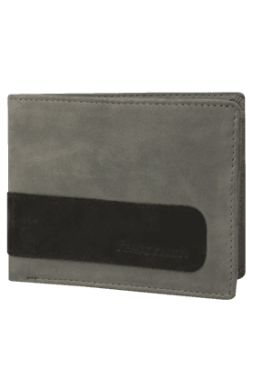 mens leather bi fold wallet - blue