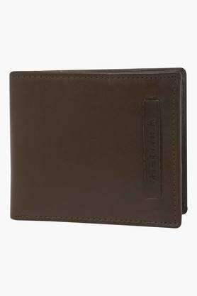 mens leather bi fold wallet - green