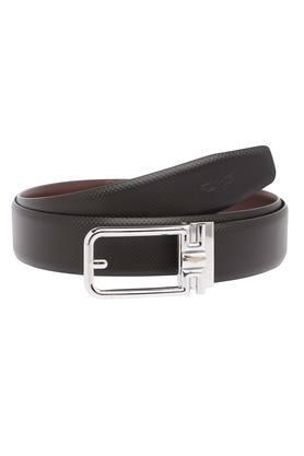 mens leather buckle closure formal belt - light brown