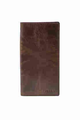 mens leather casual wallet - dark brown