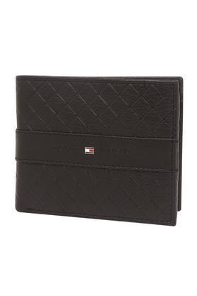 mens leather global coin wallet - black
