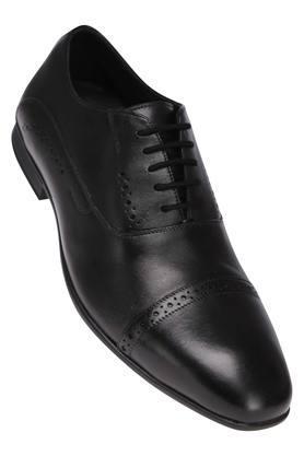 mens leather lace up oxfords - black