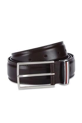 mens leather single side formal belt - brown