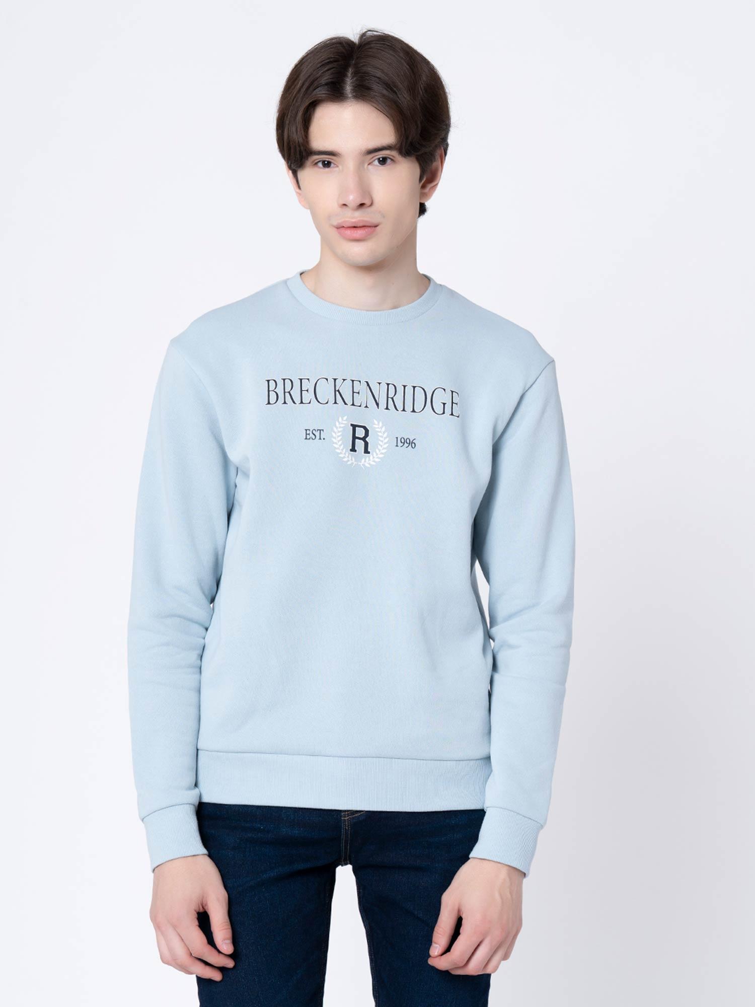 mens light blue printed sweatshirt