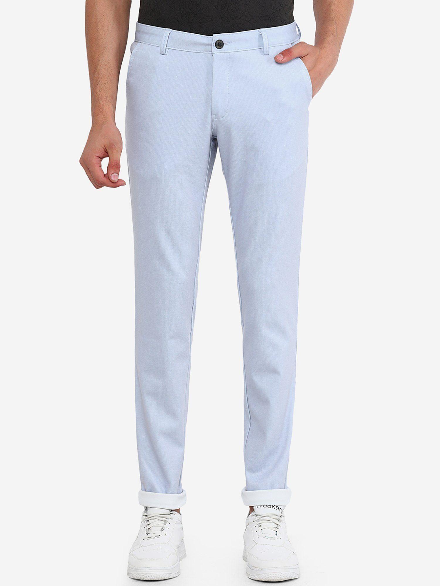 mens light blue solid venice fit casual trouser