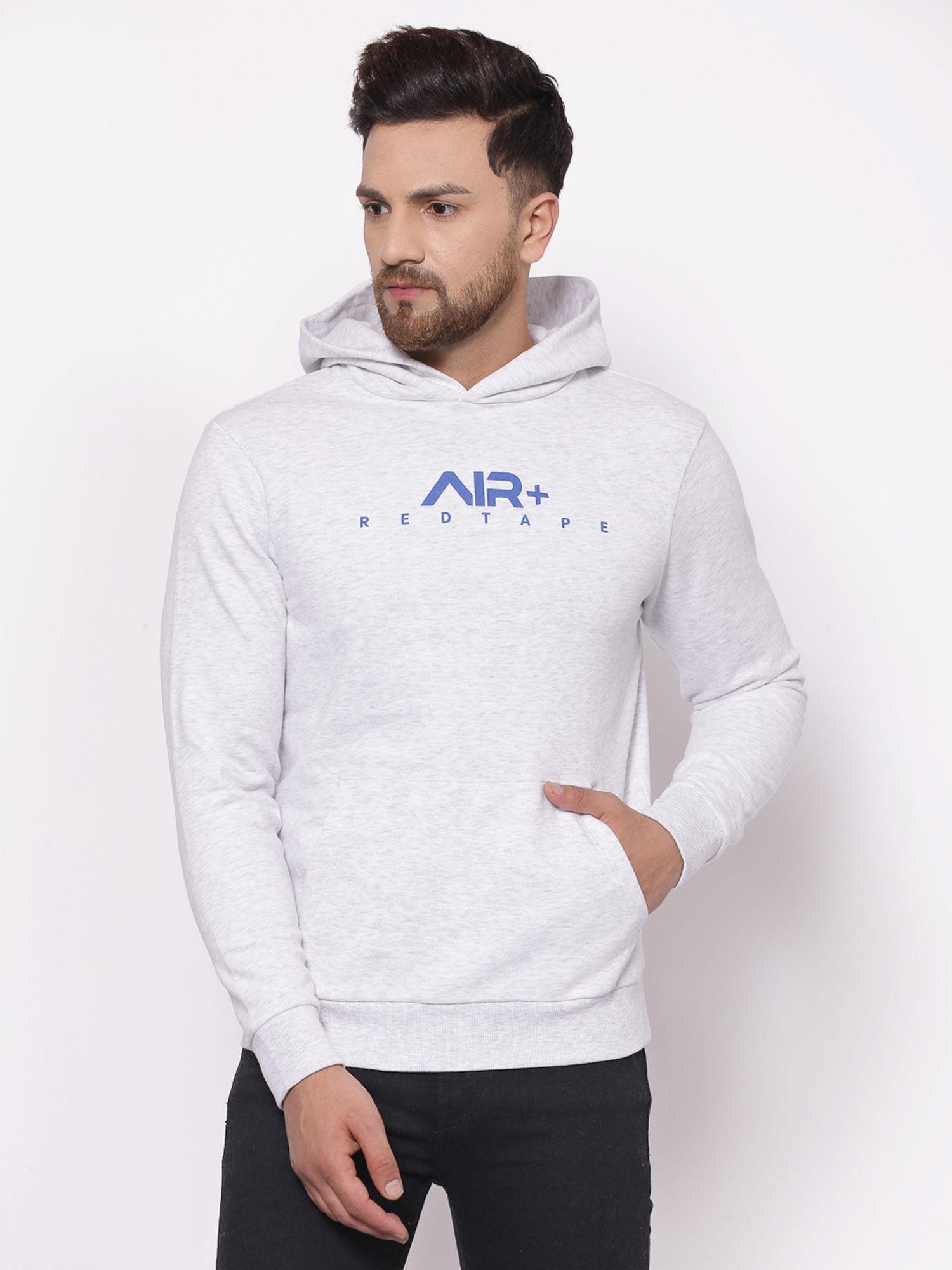 mens light grey melange hoodies