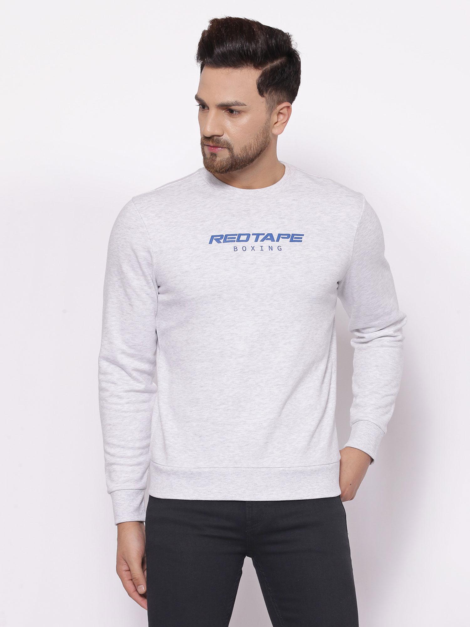 mens light grey melange sweatshirt