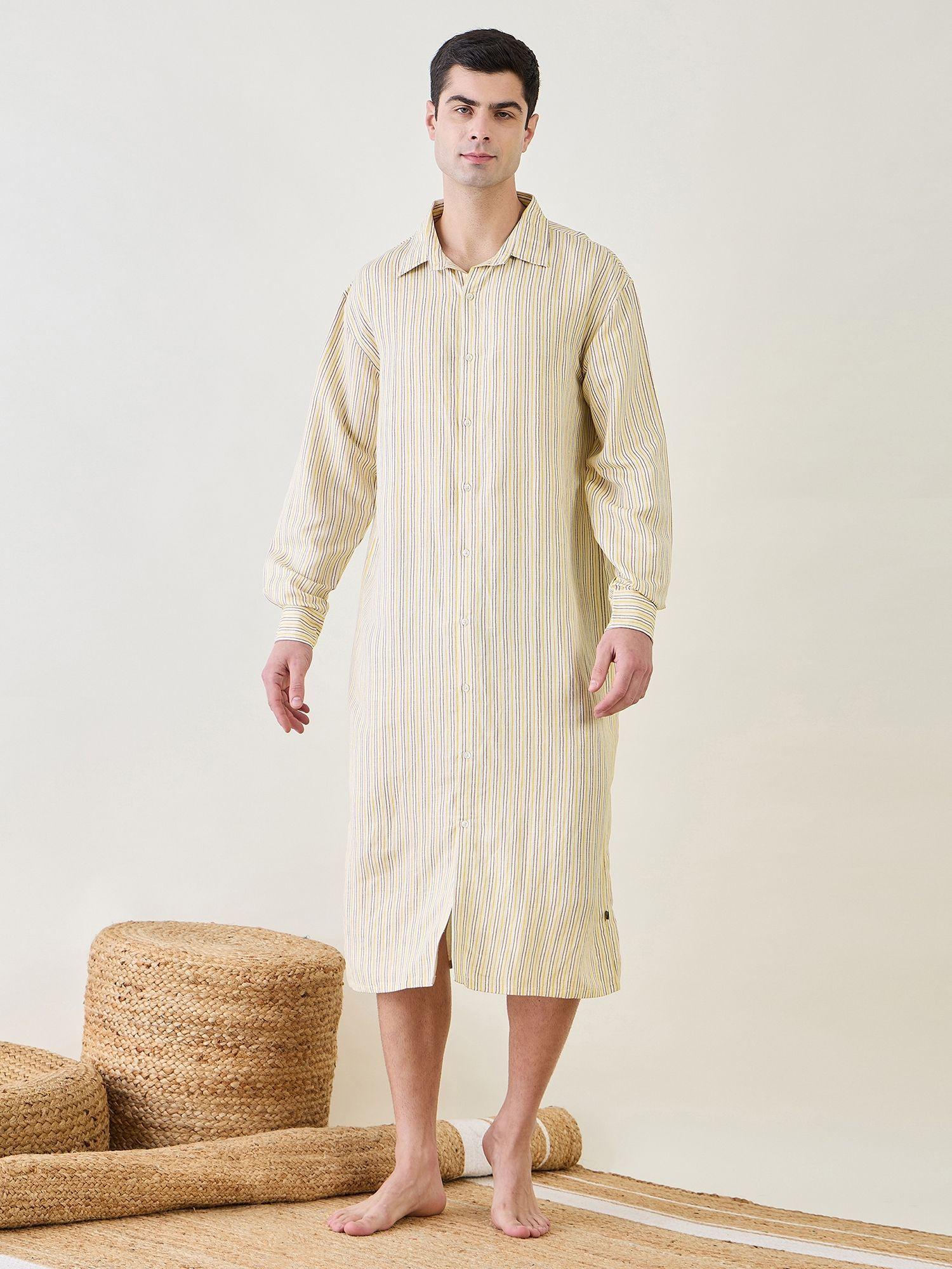mens linen button down shirt nightdress