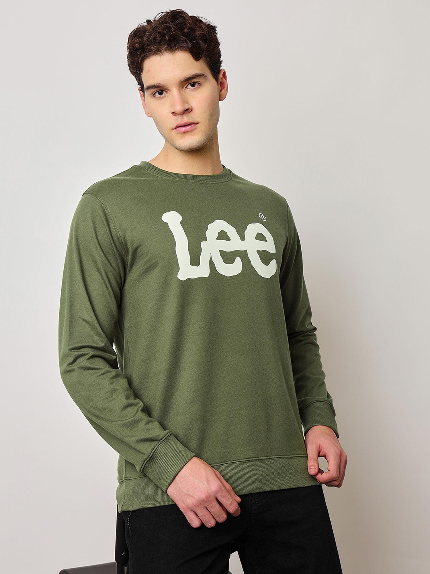 mens logo green logo slim sweatshirt