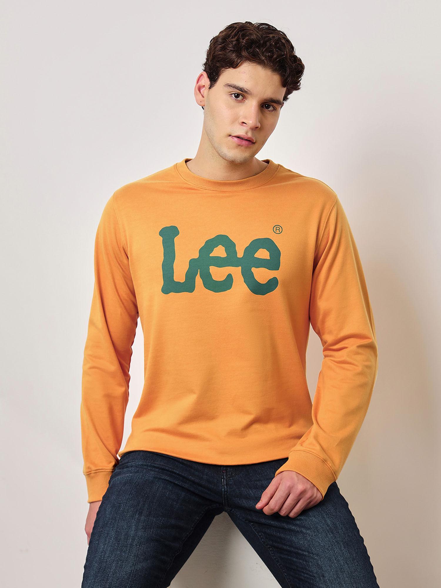 mens logo orange basic slim sweatshirt