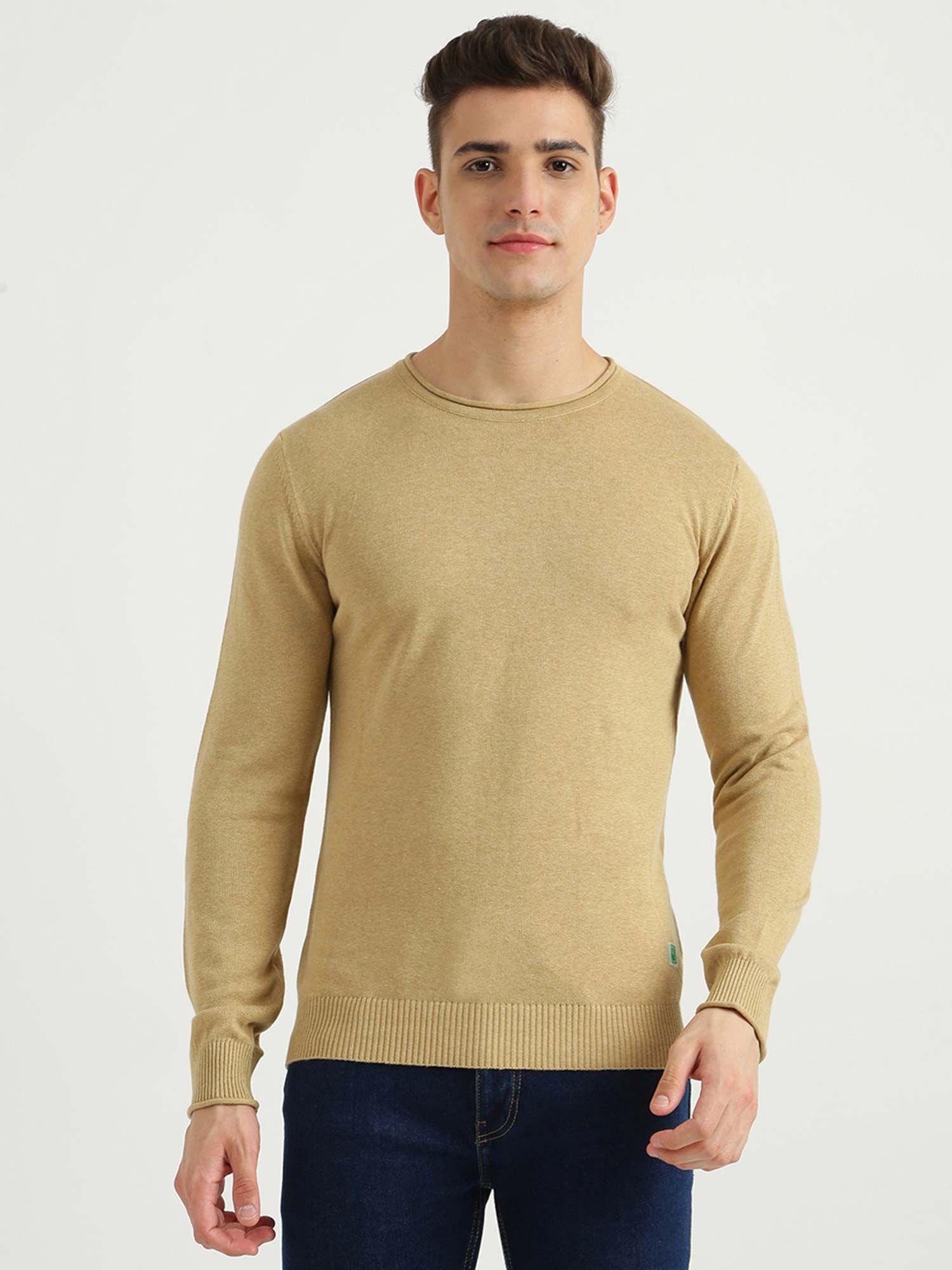 mens long sleeve solid sweater