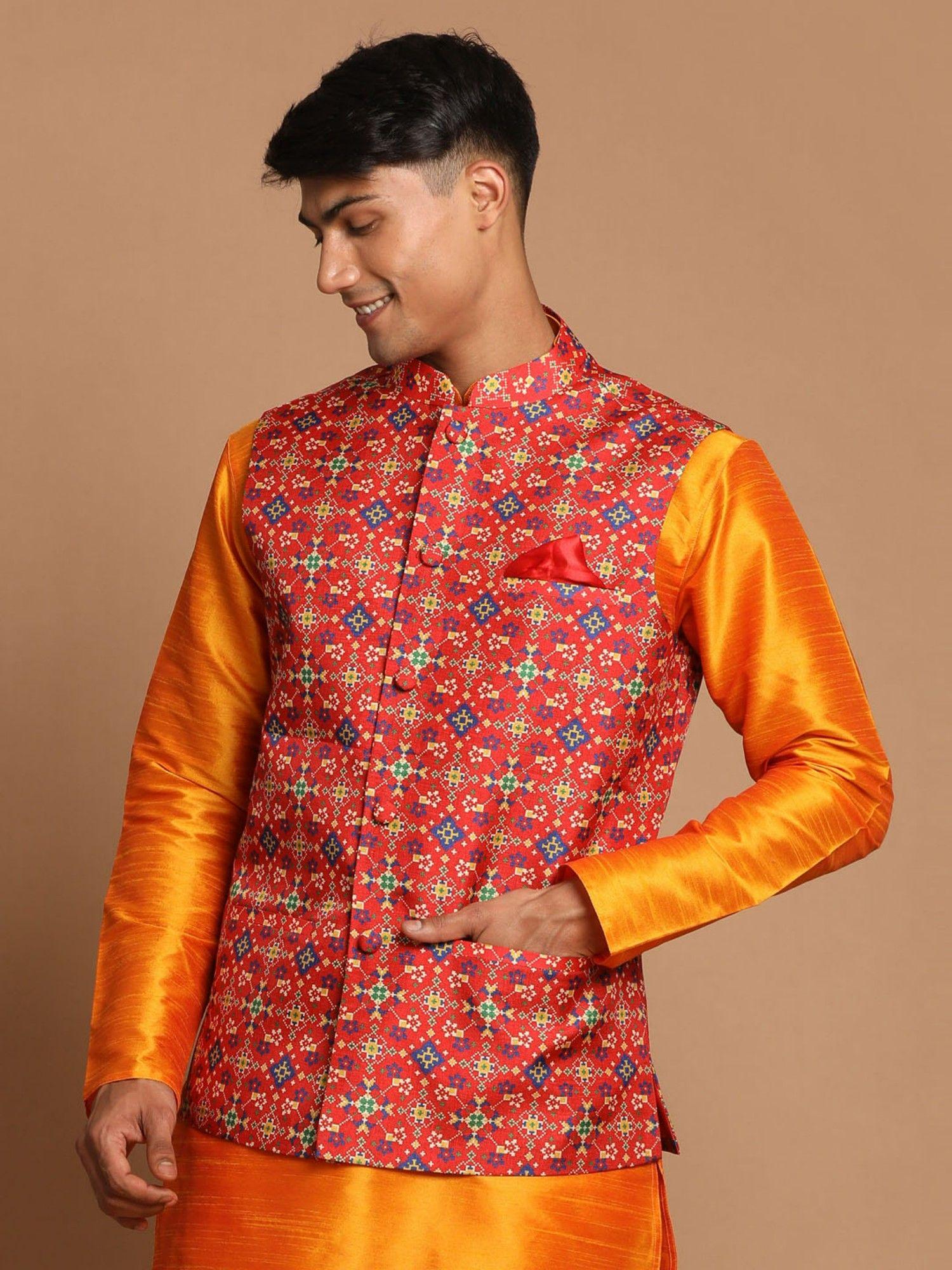 mens maroon nehru jacket