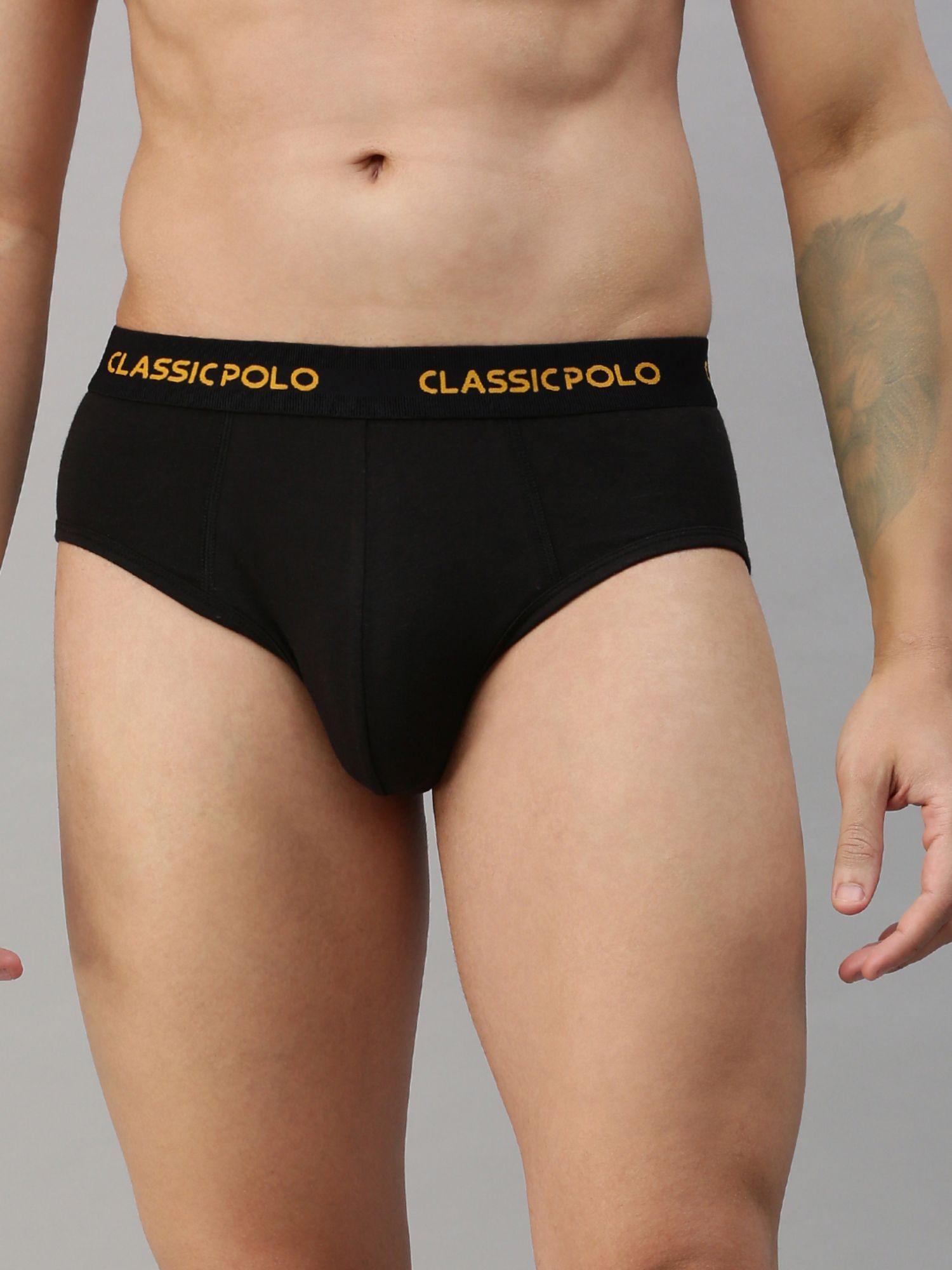 mens modal slim fit solid brief - black