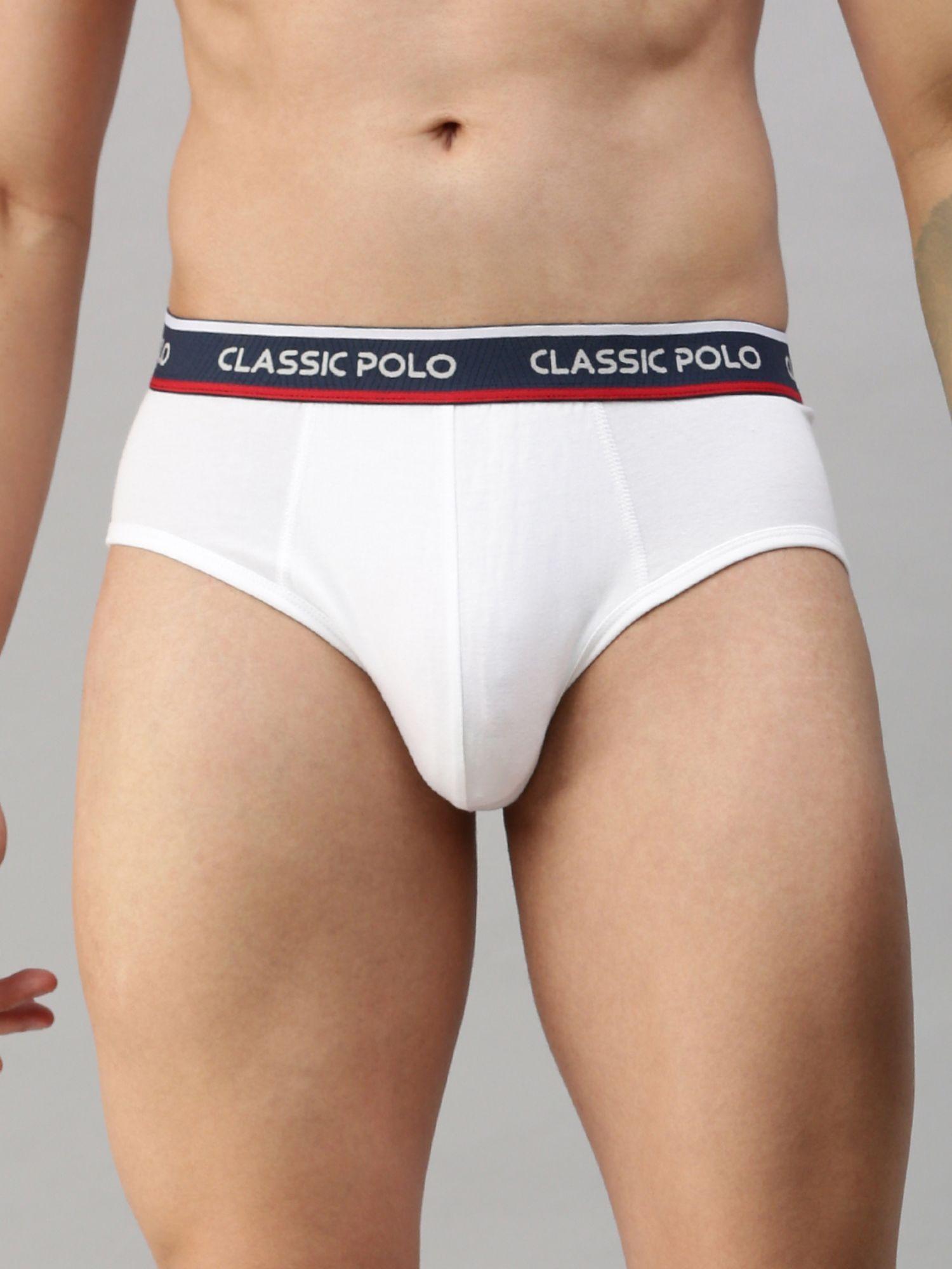 mens modal slim fit solid brief - white