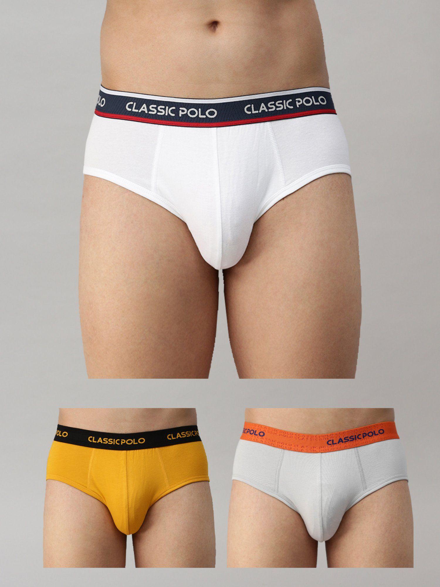 mens modal slim fit solid briefs - multicolor (pack of 3)