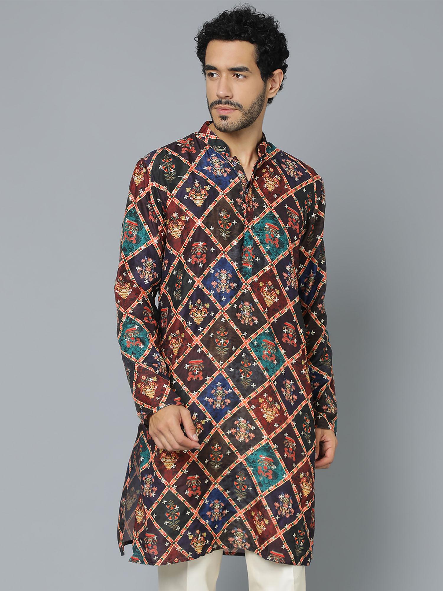 mens multi-color muslin cotton kurta