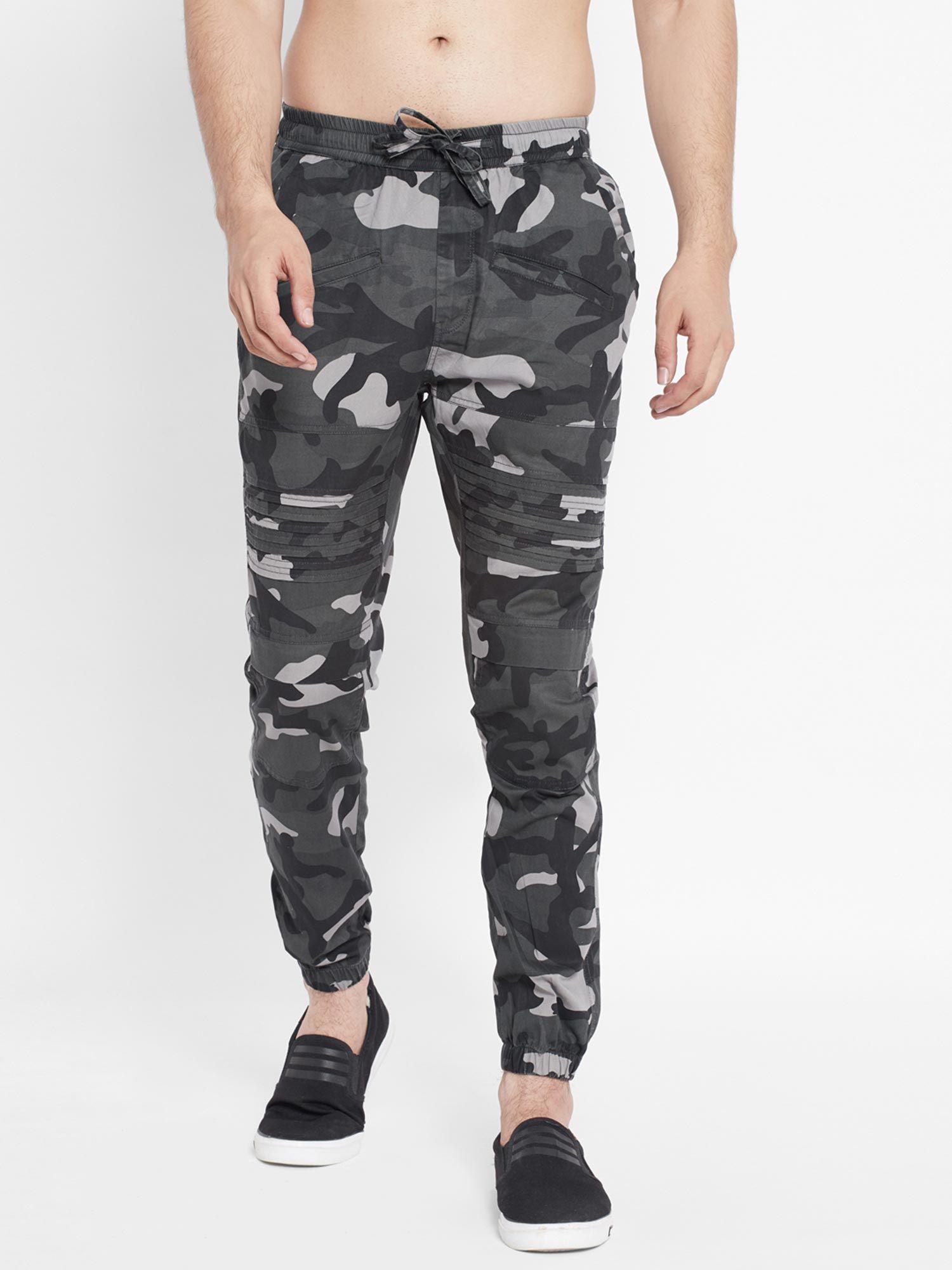 mens multi-colored pure cotton camoflauge joggers