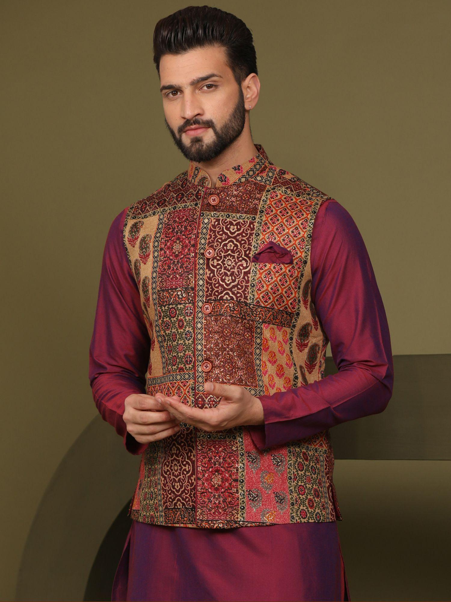 mens multi colour nehru jacket