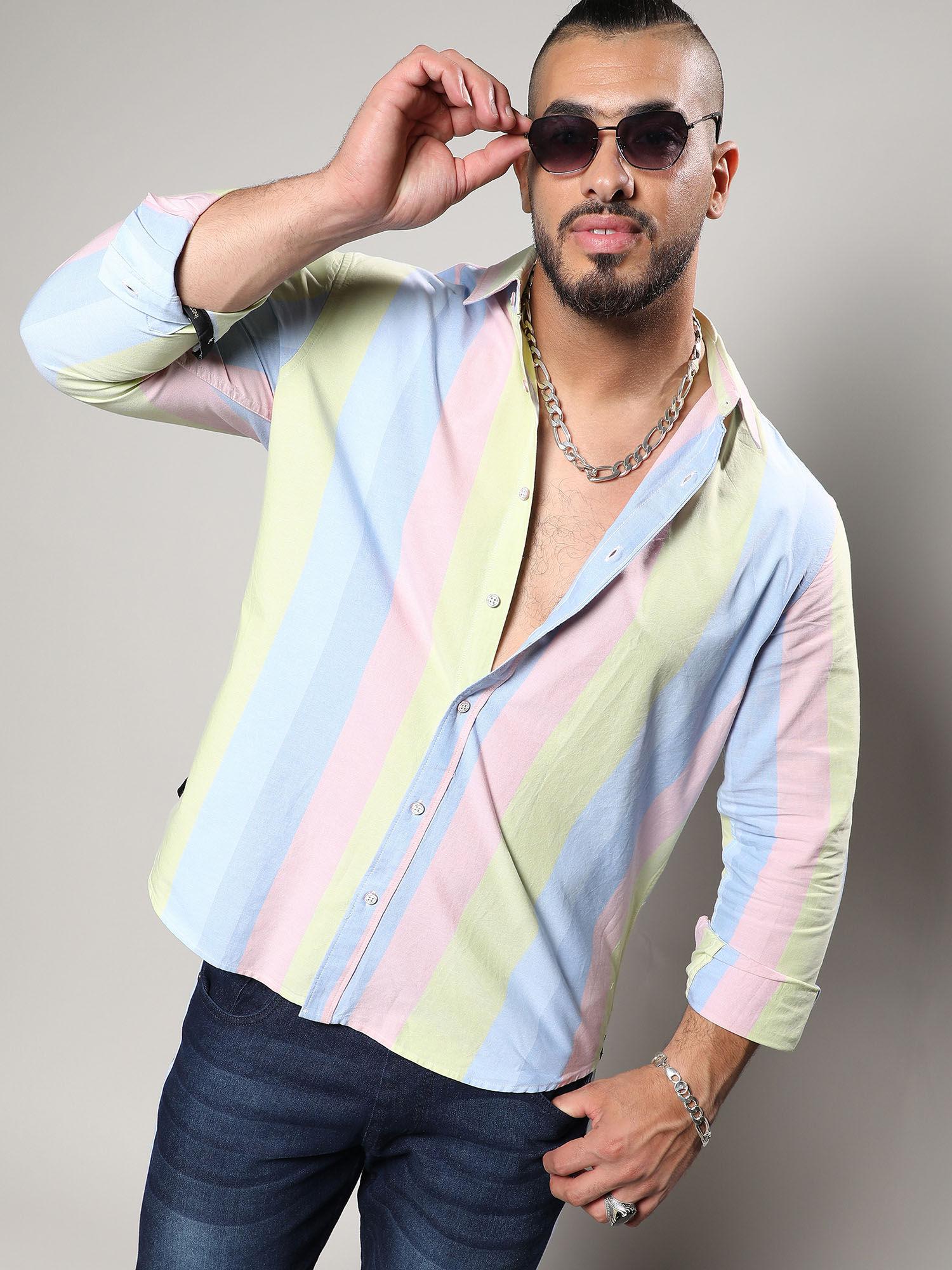 mens multicolour roman striped shirt