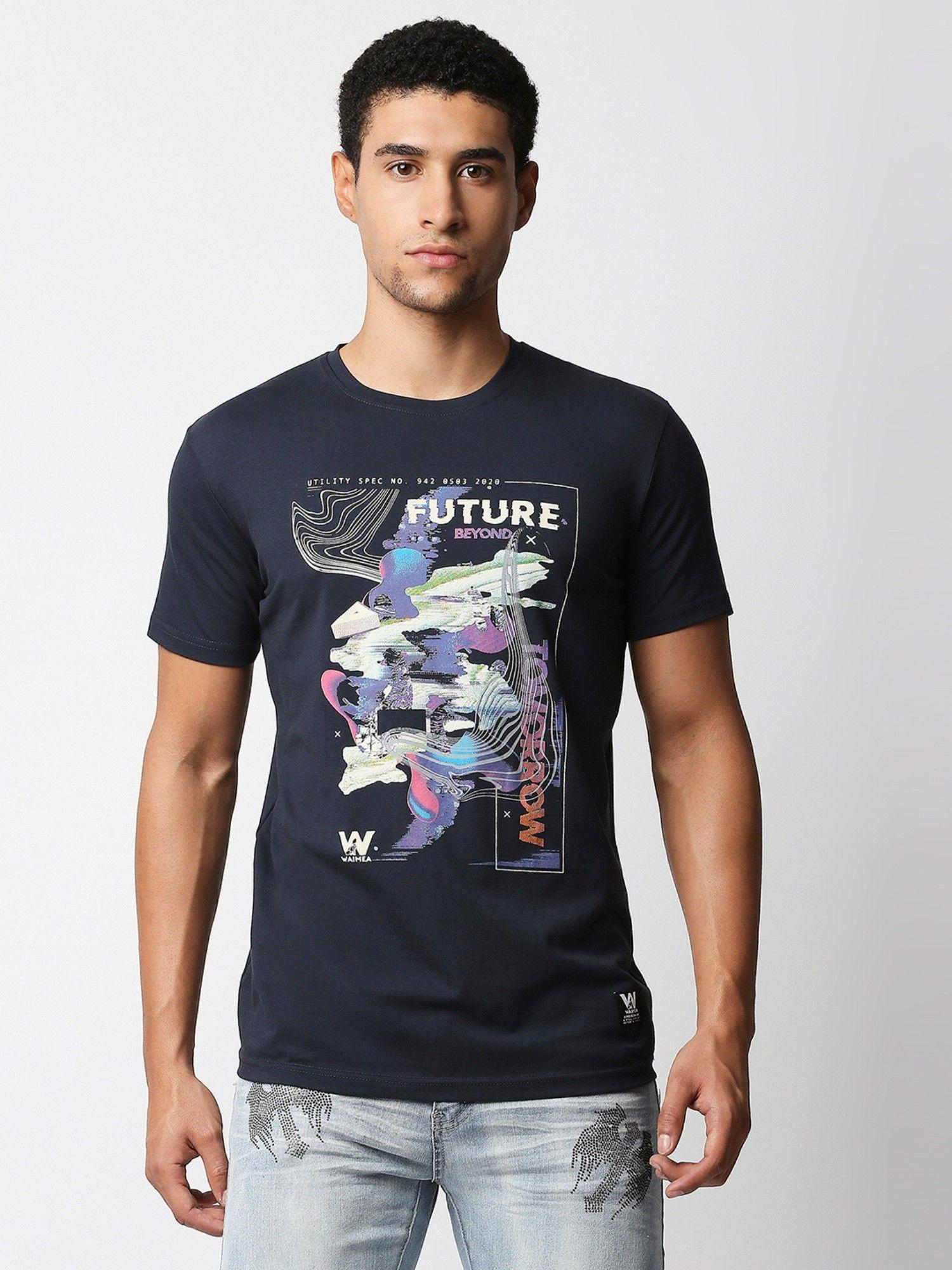 mens navy blue slim fit t-shirt