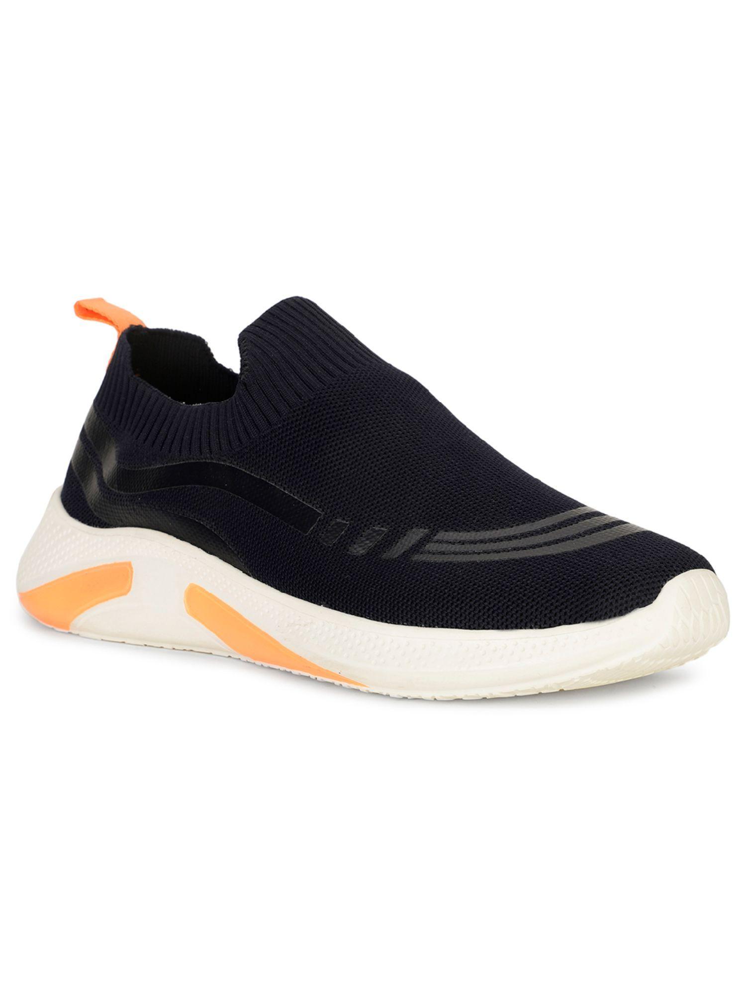 mens navy blue slip on running shoes